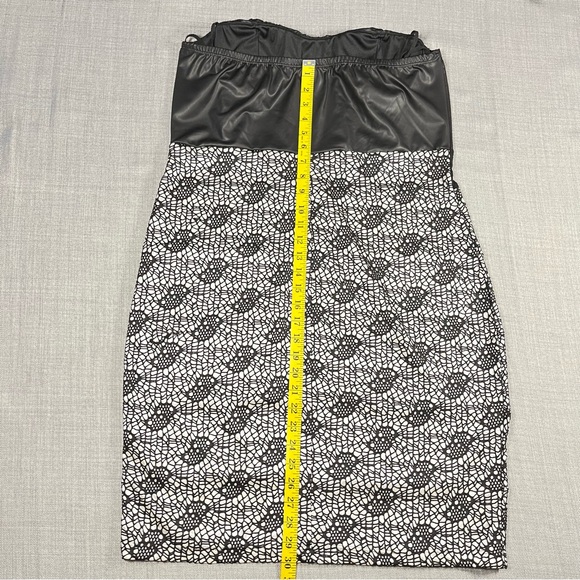 Janette Plus Dress Womens 3XL Black White Crochet Overlay Strapless Party Dress - Picture 11 of 14